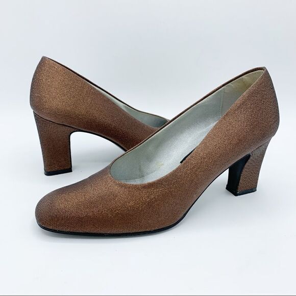 Nina Metallic Copper Fabric Pumps Sz 7‎ - Picture 1 of 12